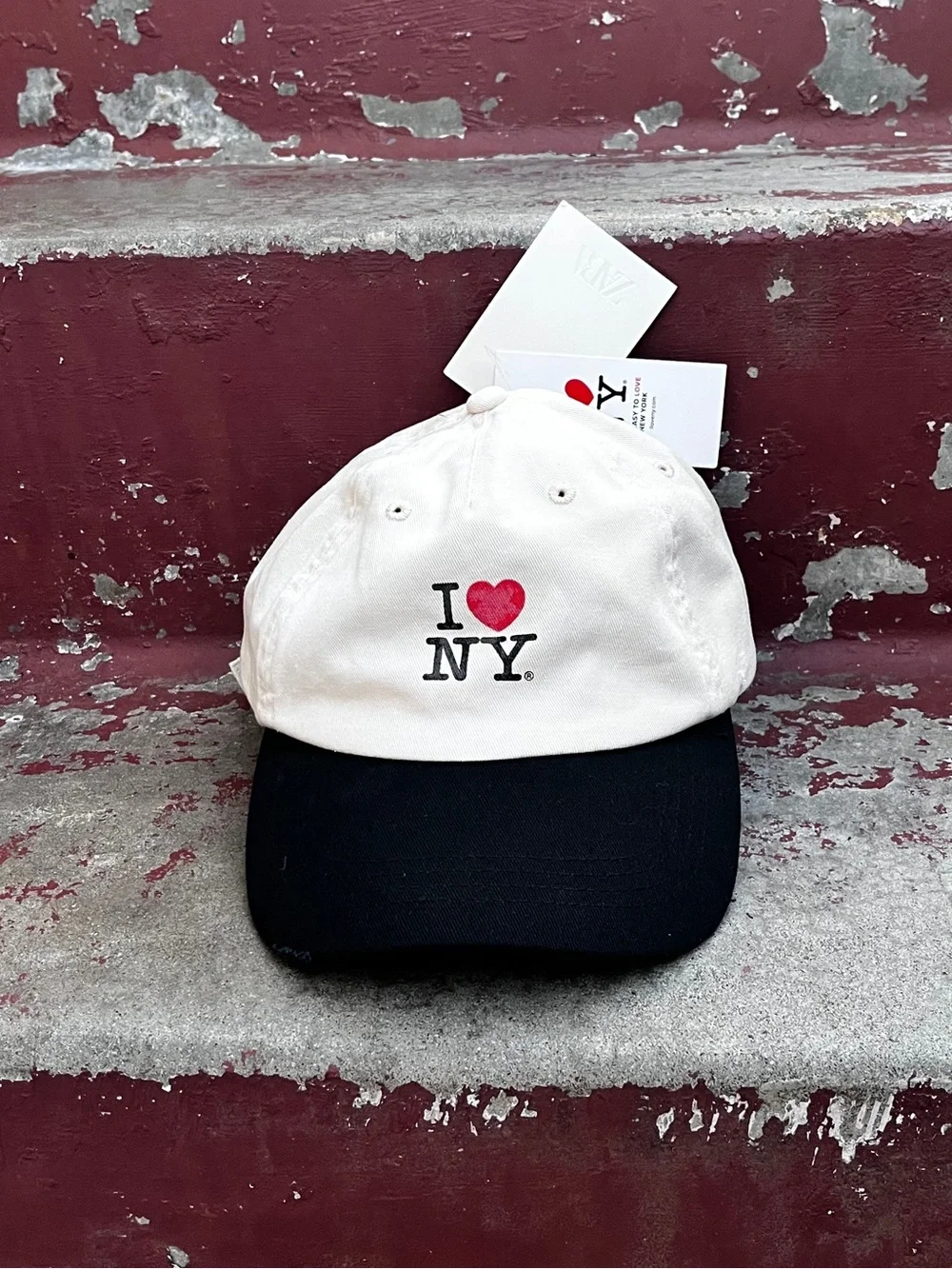❤️NYC❤️ ZARA x NYC Hat Distressed I Love NYC Hat Dad Hat I ❤️ NYC Hat NWT